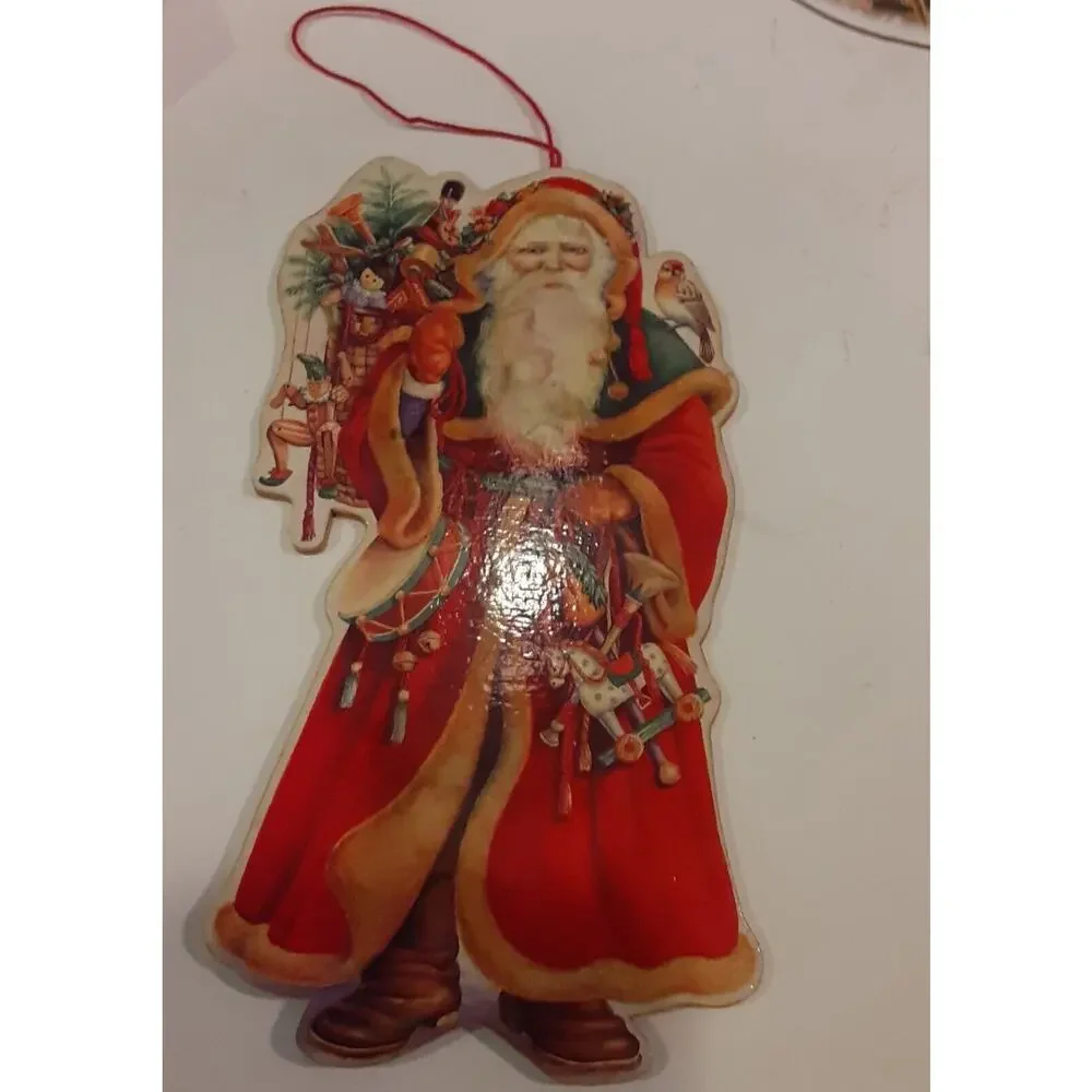 Vintage Cardboard Stock Christmas Trio Ornaments